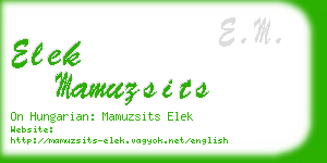 elek mamuzsits business card
